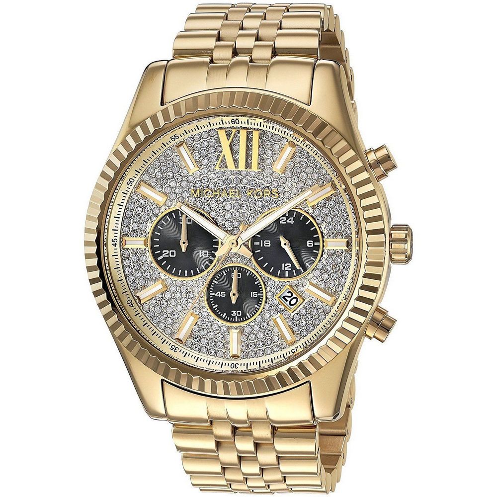 Men\’s Gold-Tone Lexington Chronograph Watch MK8494